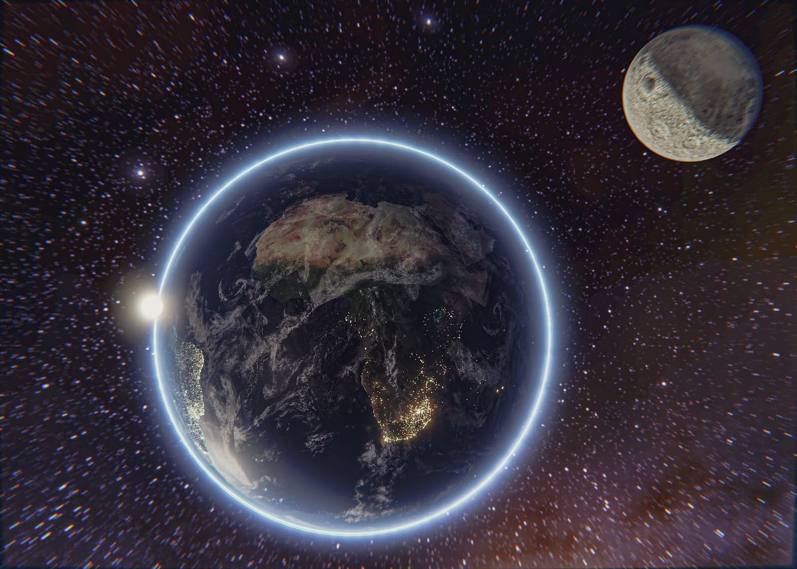 Diagram of Earth’s rotation and horizon illustrating how house cusps are calculated.