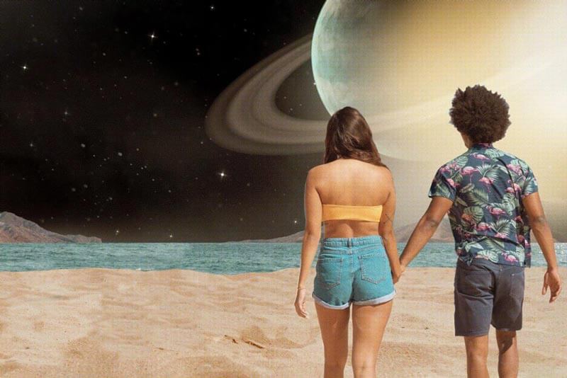 Two couples walking together under cosmic sky which displays what venus retrograde in libra 2026 means for relationships
