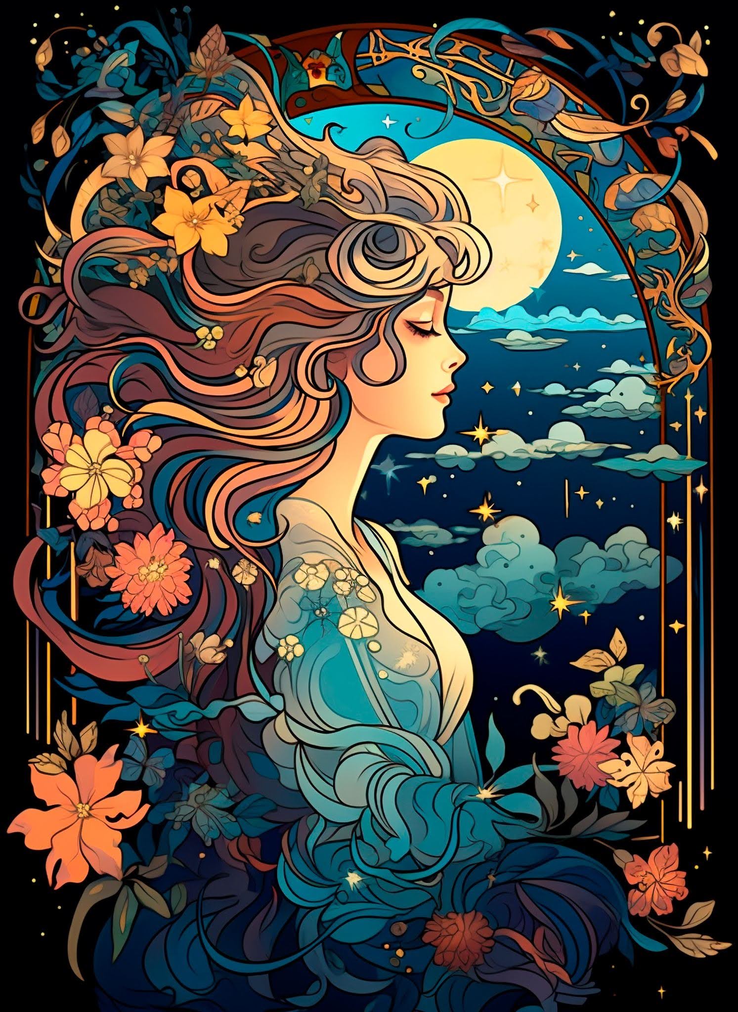 Virgo zodiac sign illustration with moon and stars symbolizing clarity and inner growth during sun in virgo 2026 transit